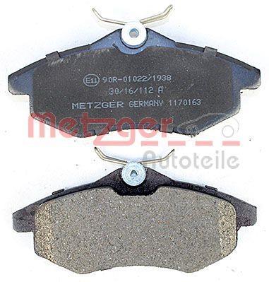 Jeu de 4 plaquettes de frein METZGER ref. 1170163